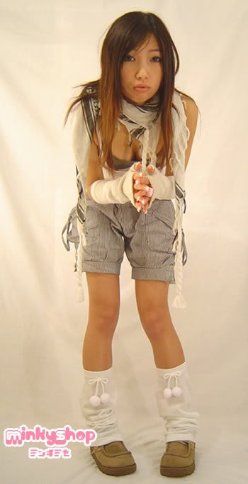 Japanese Schoolgirl Pom Pom Leg warmers